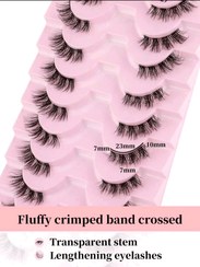 تصویر مژه مصنوعی ده عددی False Eyelashes Strip, 10 Pairs Of Crossed