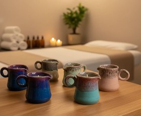 تصویر شمع ماساژ ریلکسی ۱۵۰ میلی سرامیکی لاوندر 