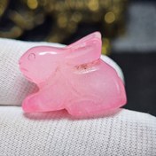 تصویر کاروینگ خرگوش سنگ جید معدنی کد 36296 