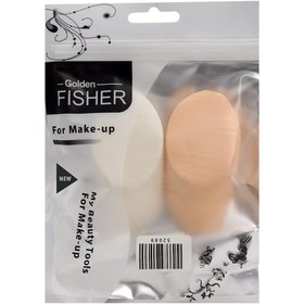 تصویر پد آرایشی سوسیسی گلدن فیشر 2 عددی Golden Fisher Sausage sponge 2Pcs