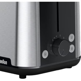 تصویر توستر نان براون مدل BRAUN HT1510BK Braun 2-slot Stainless Steel PurShine Toaster HT1510 Black