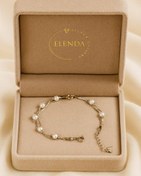 تصویر دستبند زنانه سه رج مروارید نقره ایتالیایی اصل شیک و مدرن عیار 925 