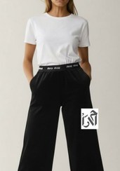 تصویر شلوار زنانه مخمل مشکی کمر کش میو میو 