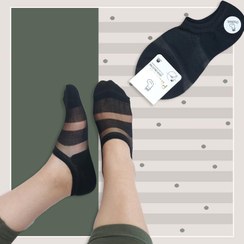 تصویر جوراب زیر قوزک زنانه طرح سوزنی شیشه ای پادوک‎ - کرم Women's socks under the ankles with glass needle design, Paduk