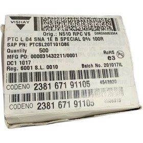 تصویر ترمیستور PTC PTCSL20T101DBE 100OHM 5MM VISHAY 