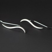 تصویر 0189. گوشواره نقره مدل قوس ماه 