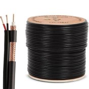 تصویر کابل کواکسیال دو فویل rg59 مغزی 08 مس شیلد 144 رشته متراژ 500 Coaxial cable rg59 08/144 500m