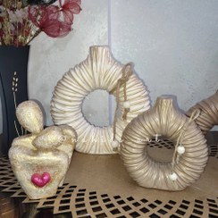 تصویر گلدان دونات چروک ست دو عددی (جنس: سنگ مصنوعی) 