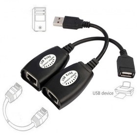 تصویر افزایش طول USB با کابل شبکه USB RJ45 Extender 50m