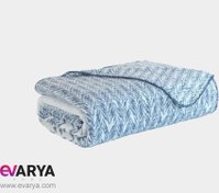 تصویر پتو پنبه ای دو نفره برند iyi geceler istanbul مدل selen رنگ آبی سایز 200x220 