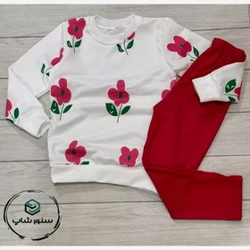 تصویر ست بلوز و شلوار دخترانه طرح گلدار دخترانه مدل SNR125 