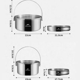 تصویر ست ظروف استیل نیچرهایک NH22CJ005 ست ظروف استیل نیچرهایک مدل Naturehike NH22CJ005