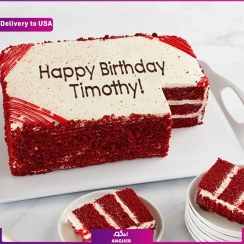 تصویر (Delivery to USA) Personalized Red Velvet Sheet Cake 