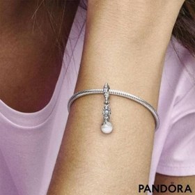 تصویر چارم آویز نقره پاندورا پری دریایی و مروارید دیزنی (دستبند،گردنبند) pandora 