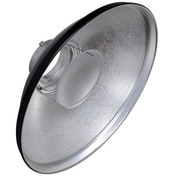 تصویر بیوتی دیش فلزی 55 سانتی‌متر داخل نقره‌ای به همراه گرید 