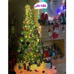 تصویر درخت کاج کریسمس 180 سانت علفی 