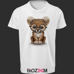 تصویر تیشرت طرح یوزپلنگ عینکی زیست شناسی – کد 144 