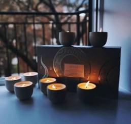 تصویر شمع کاسه کوچک سرامیکی مینیمال فرناز شاپ 