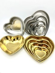 تصویر ست بشقاب استیل قلبی 