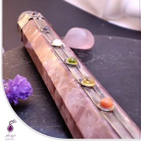 تصویر قلم انرژی پاکسازی هفت چاکرا با سنگ طبیعی کد E12 