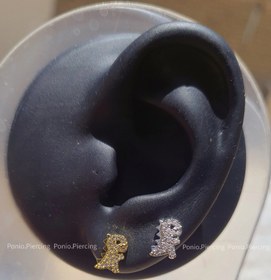 تصویر پیرسینگ دایناسور سفید 