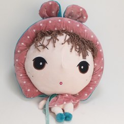 تصویر عروسک دختر کله گنده 45 سانتی با لباس فانتزی 