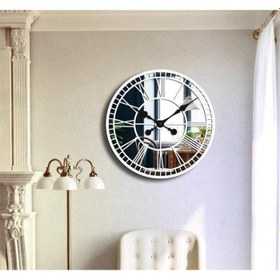 تصویر ساعت دیواری آینه ای مدل گراند (سفید) 