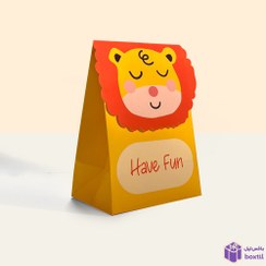 تصویر جعبه کادو با طرح مینیمال شیر جنگل Happy-Box-HA-012 