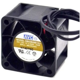 تصویر جت فن 12V-0.82A سه سیمه سایز 3.8×3.8 ضخامت 2.8 سانت مارک AVC مدل DB03828B12U 