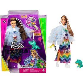 تصویر عروسک باربی مدل Mattel Barbie Extra Frilly Jacket Fashion And Hair Design Doll - زمان ارسال 15 تا 20 روز کاری 