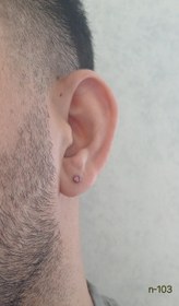 تصویر گوشواره میخی نگین گرد 