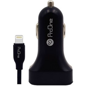 تصویر شارژر فندکی ProOne PCG15L 2.4A + کابل لایتنینگ ProOne PCG15L 2Port 2.4A Car Charger + Lightning Cable