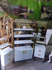 تصویر کمد آرایشگاهی کالر بار - سفید رعد / یک کشو دو درب کمد 