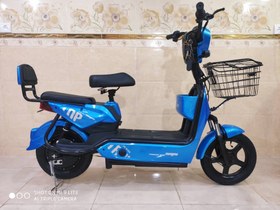 تصویر موتور سیکلت برقی دو‌نفره ( دوچرخه‌ برقی ) E.Bike مدل H1 رنگ آبی 