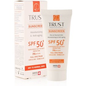 تصویر کرم ضد آفتاب وضد پیری (پوست خشک تا نرمال)تراست Sunscreen moisturizing & anti aging trust SPF 50
