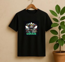 تصویر تیشرت شب‌نما | طرح خرس آدیداس استایل خیابانی 