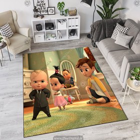 تصویر فرش اتاق کودک پسرانه طرح بچه رئیس PK-3164 