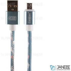 تصویر کابل چرمی میکرو یو اس بی ارلدام Earldom EC-21 Micro USB Cable 1m 