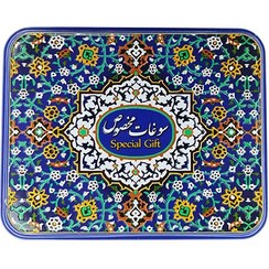 تصویر مسقطی لاری 5 طعم جعبه فلزی خاتم 