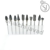 تصویر خرید ست ۱۰ عددی مته فرز کاربایدی مینیاتوری – مناسب چوب، فلز، طلا و نقره 
