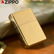 تصویر فندک زیپو اصل Zippo Brushed Solid Brass کد 204 Zippo Lighter Brushed Solid Brass 204