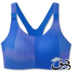 تصویر نیم تنه ورزشی زنانه بروکس مدل Brooks Racerback 2.0 Sports Bra|آبی طرح دار 