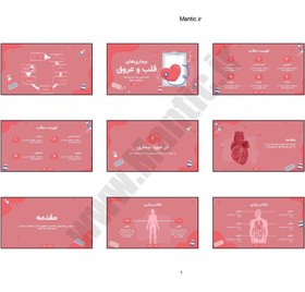 تصویر قالب پاورپوینت بیماری‌ های قلبی – ارائه‌ای به سبک پرزی برای تحلیل بیماری‌های قلبی و عروقی 