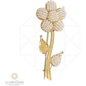 تصویر سنجاق سینه طلا هفت گل کوچک 20 عیار کد 2516 
