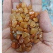 تصویر مهره سنگ آونتورین پرتقالی چیپسی سنگ دفرمه آونتورین نارنجی سنگ اصل طبیعی درجه یک 