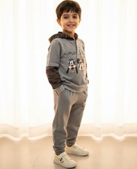 تصویر هودی و شلوار پسرانه گوفی پارچه پنبه ملانژ گلکسی دونخ