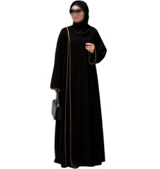 تصویر مانتو عبایی مهگل مشکی (آماده سازی 7 روز کاری) کد 1405 