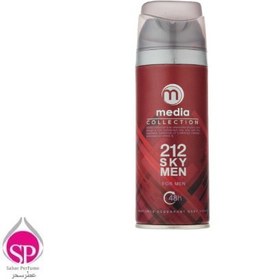 تصویر اسپری بدن زنانه طرح جدید مدل 212 Sky حجم 200میل مدیا Media Body Spray 212 Sky For Women 200ml