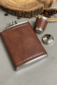 تصویر هیپفلاسک nbco مدل چرم 