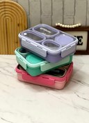 تصویر ظرف غذا لانچ باکس استیل ۴ قسمتی گنجایش ۹۵۰ میل 